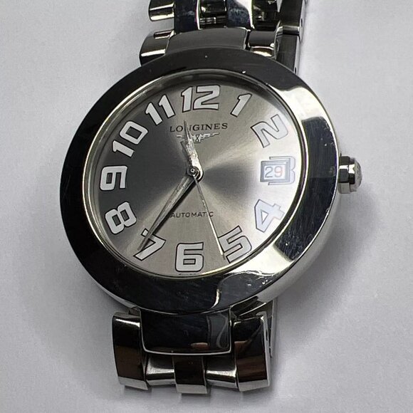Longines Stainless Steel Silver Tone 37mm Automatic Men’s Date Watch On Bracelet - Picture 4 of 11